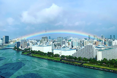 即位礼正殿の儀の日の虹（東京）